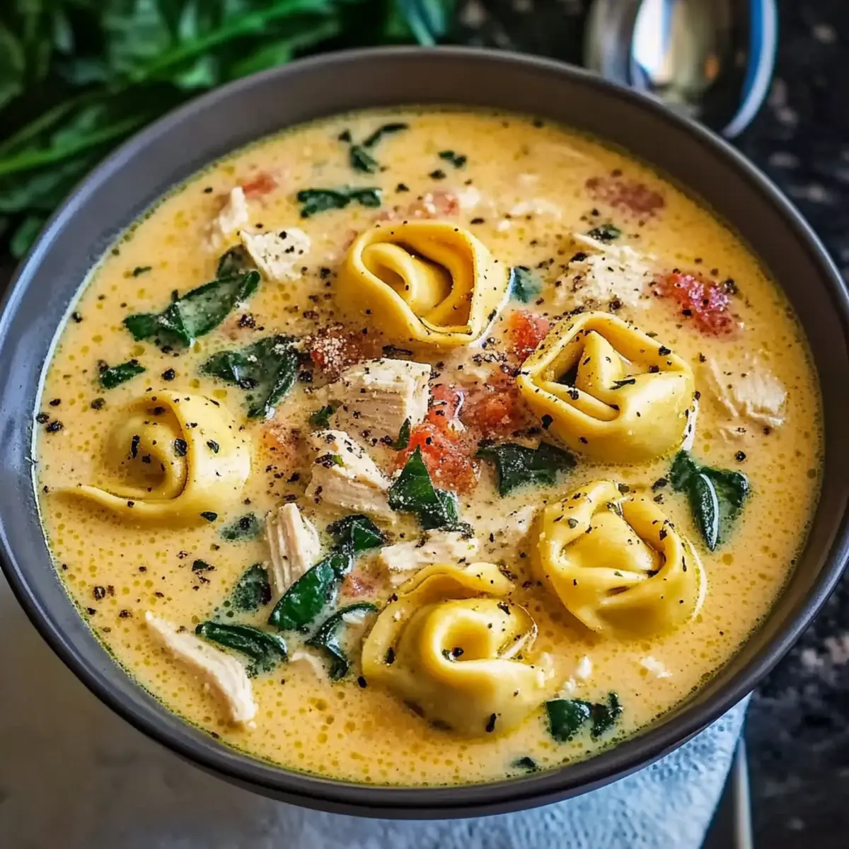 Creamy Tuscan Chicken Tortellini Soup Recipe