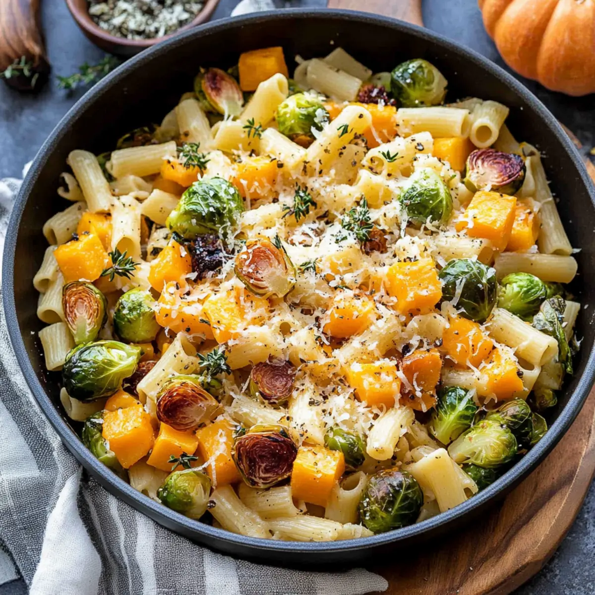 Cozy Comfort: Brussels Sprouts & Butternut Squash Pasta Delight 2