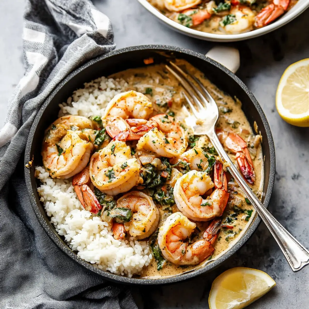 One Pan Dairy Free Creamy Garlic Shrimp